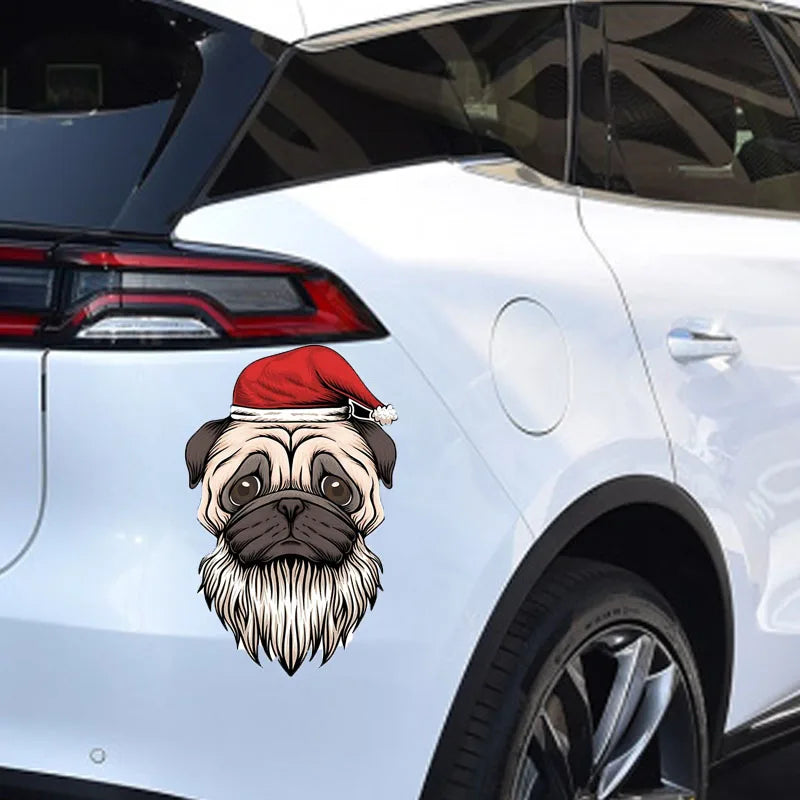Santa Pug Car Sticker