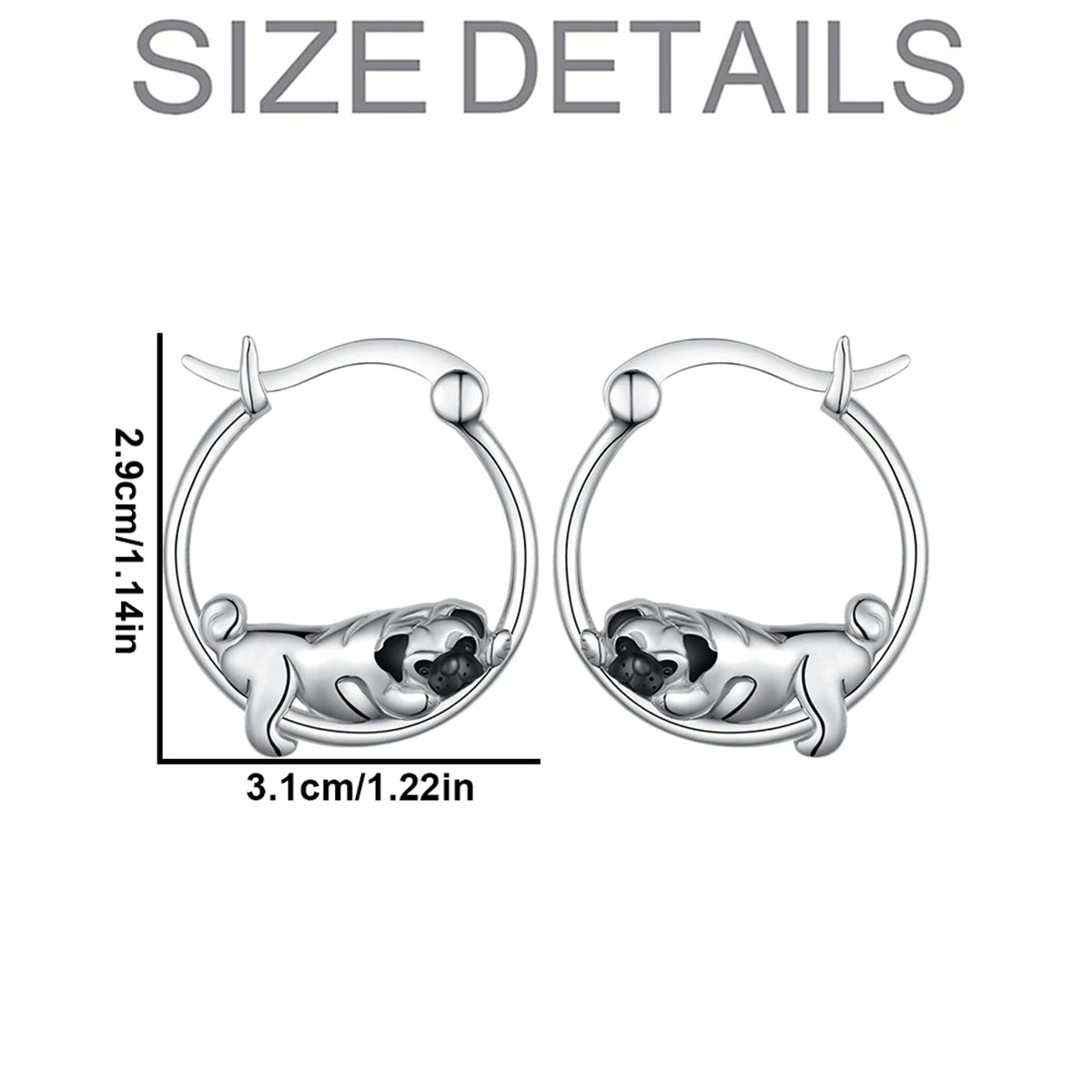 Cute Lazy Pug Earrings