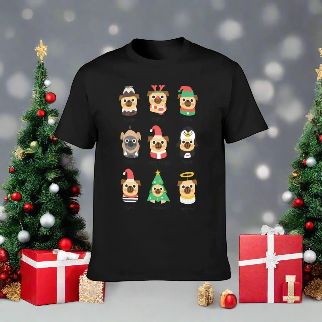Festive Pug🎄 (unisex T-shirt)