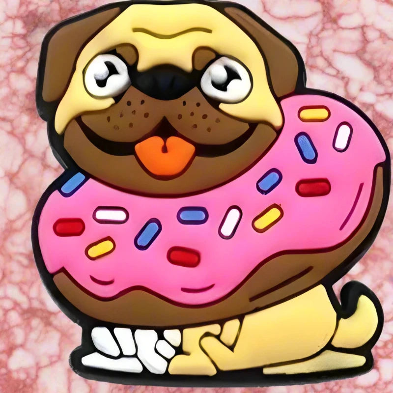 Donut Pug Crocs Charm