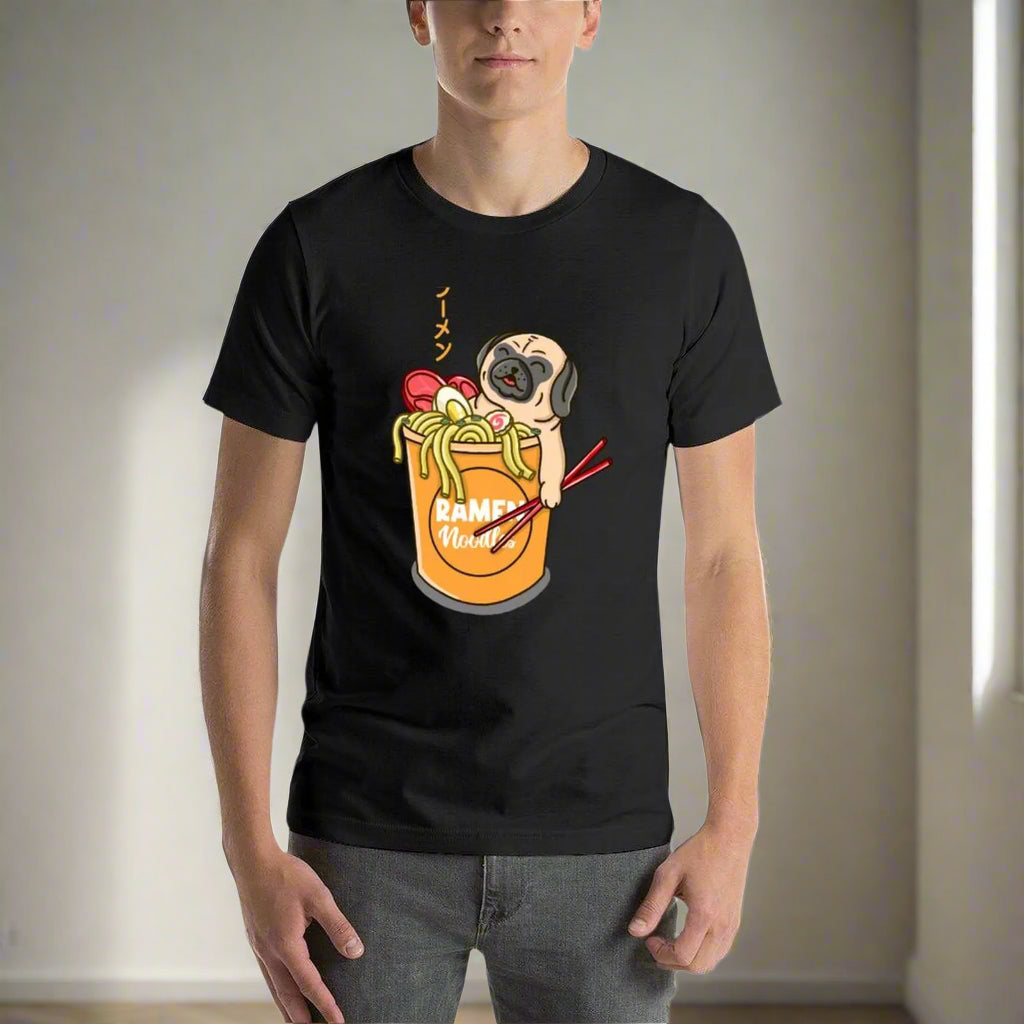 Pug Loves Ramen Noodles❤️🍜 👕 (unisex T-shirt)