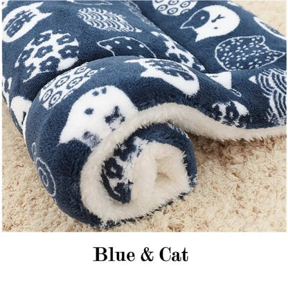 Soft Flannel Thickened Pet Soft Fleece Pad Pet Blanket Bed Mat For Puppy Dog Cat Sofa Cushion Home Rug Keep Warm Sleeping Cover