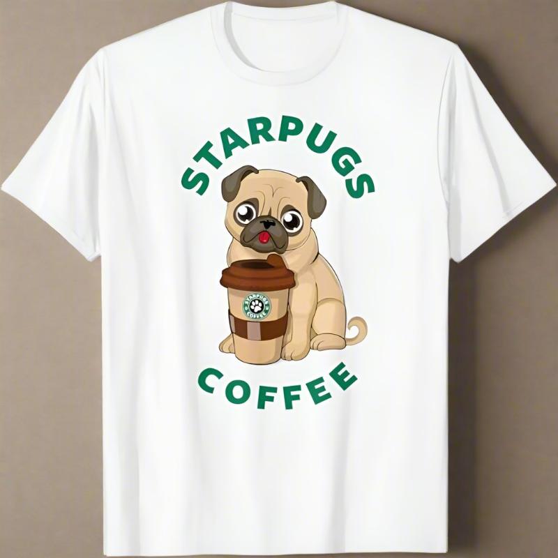 StarPugs T-Shirt 🐶☕ (unisex T-shirt - available in 5 colours)