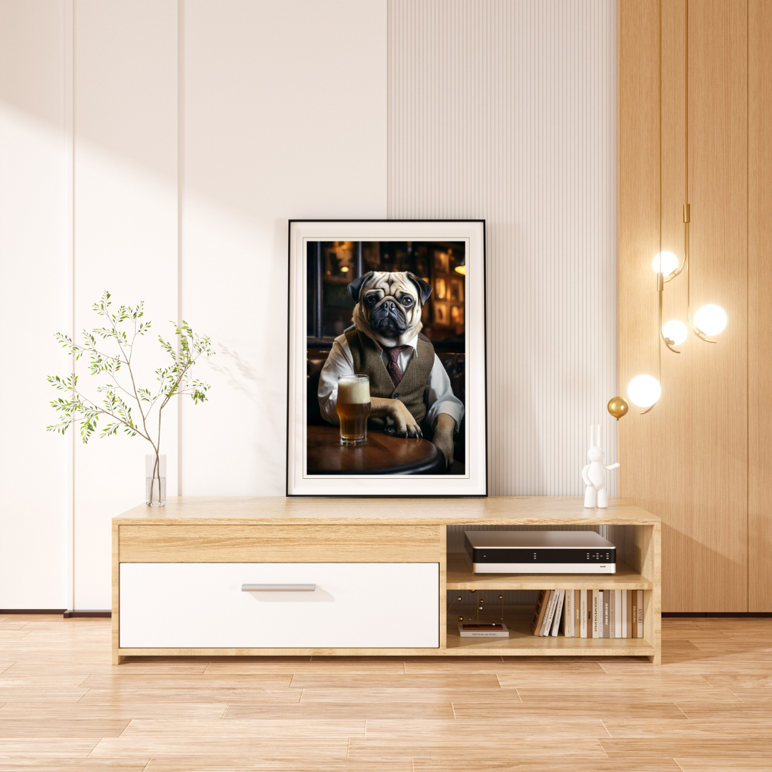 Hold my Beer Pug Poster (the frame is not included)