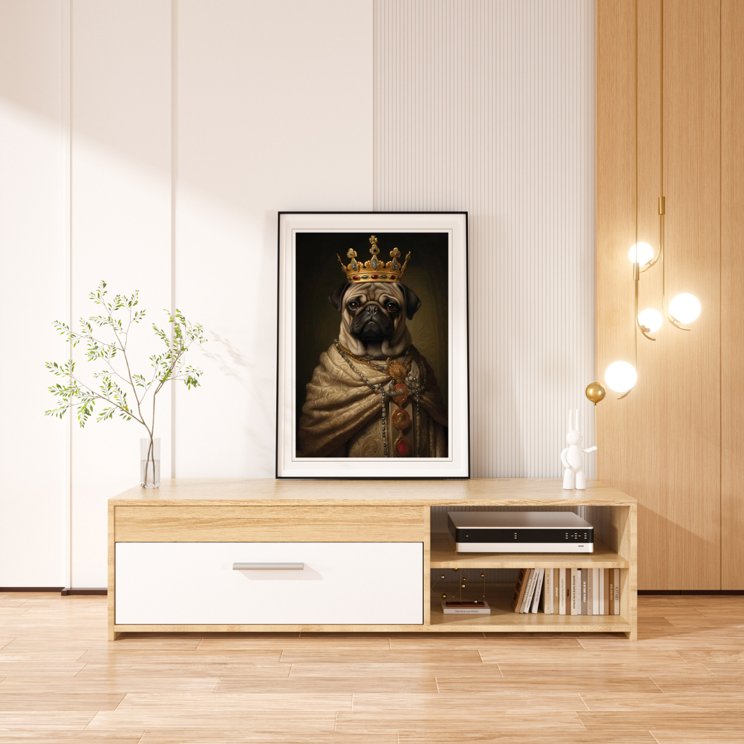 His Majesty Pug the 1st Poster (the frame is not included)