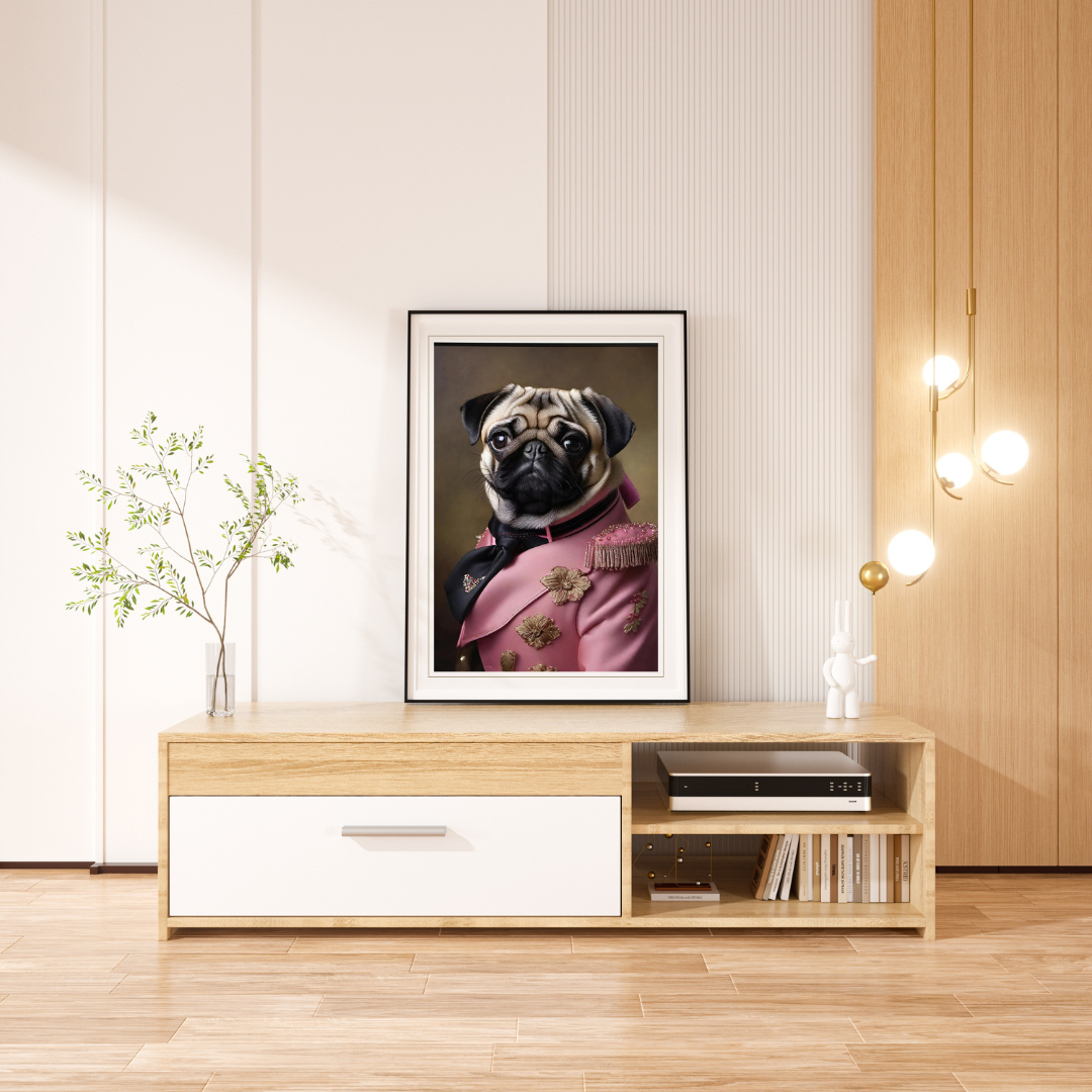 Pug the General Poster (the frame is not included)
