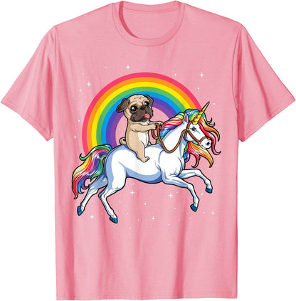 Pug riding the Unicorn