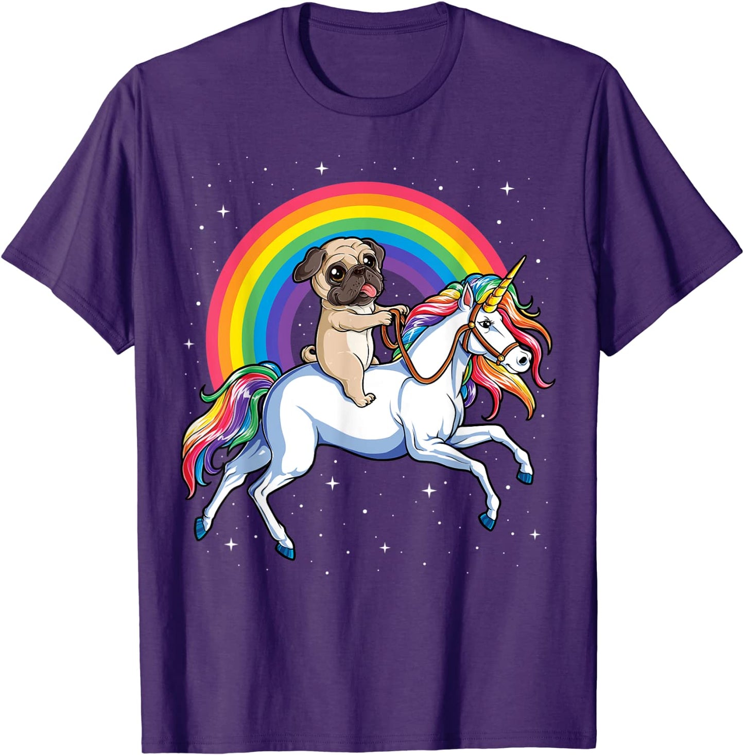 Pug riding the Unicorn