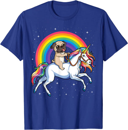 Pug riding the Unicorn