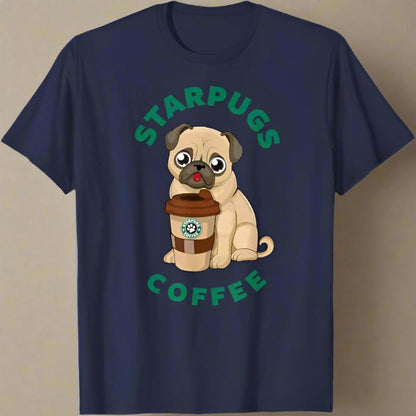 StarPugs T-Shirt 🐶☕ (unisex T-shirt - available in 5 colours)