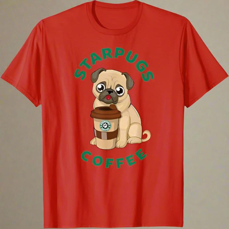 StarPugs T-Shirt 🐶☕ (unisex T-shirt - available in 5 colours)