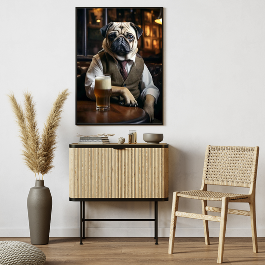 Hold my Beer Pug Poster (the frame is not included)