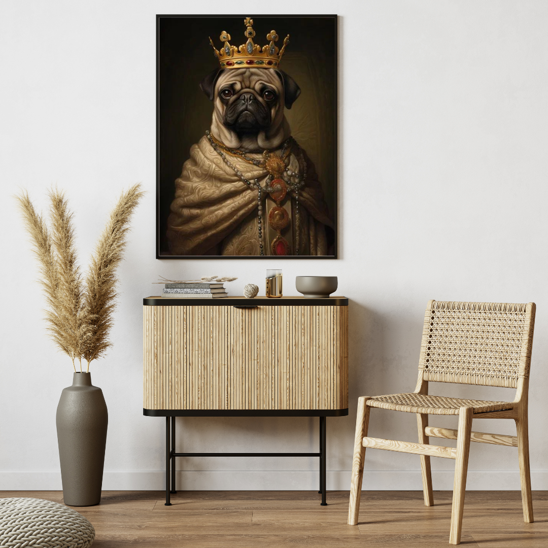 His Majesty Pug the 1st Poster (the frame is not included)