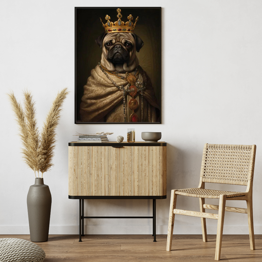 His Majesty Pug the 1st Poster (the frame is not included)