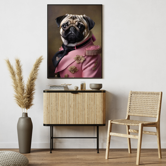 Pug the General Poster (the frame is not included)