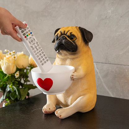 Pug holding a cup Statue