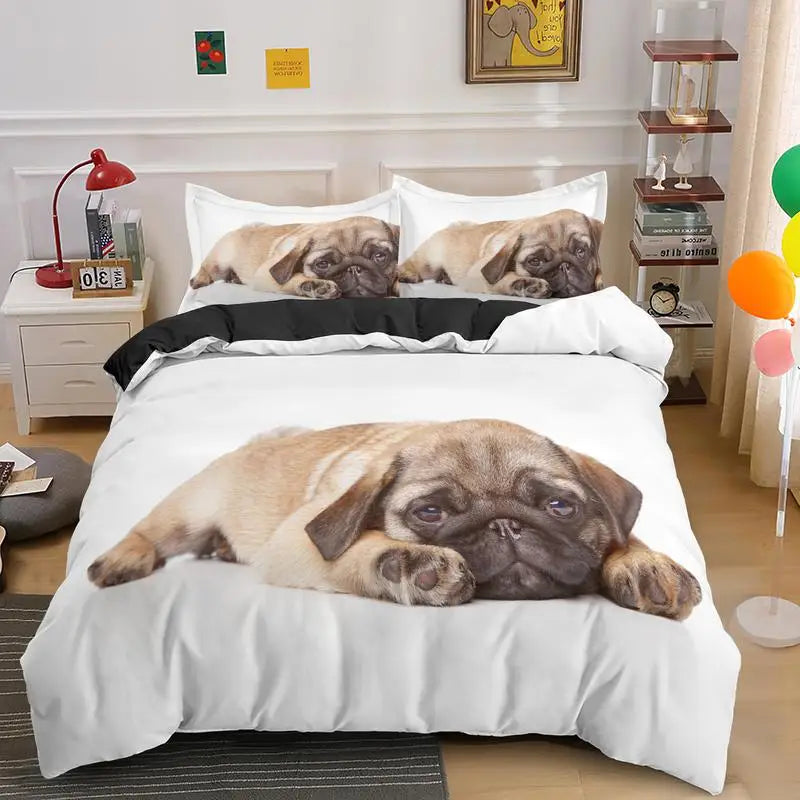 Cute pug bedding set