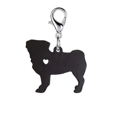 Black Pug Keychain