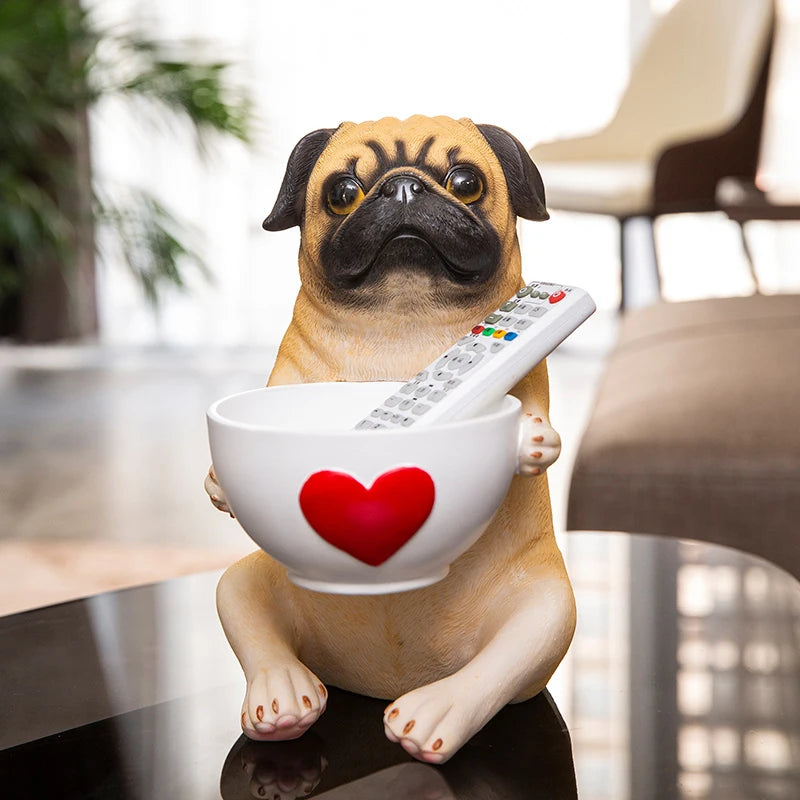 Pug holding a cup Statue