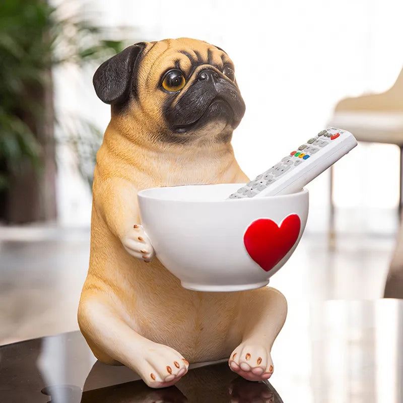 Pug holding a cup Statue