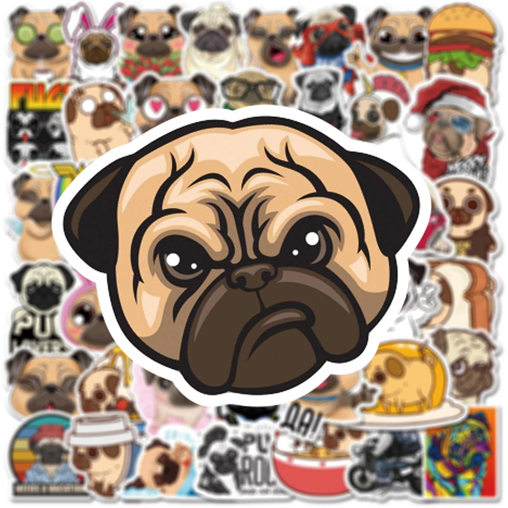 Pug Stickers (x50 pieces stickers)