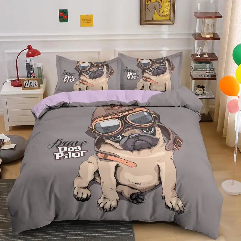 Pug the pilot bedding set