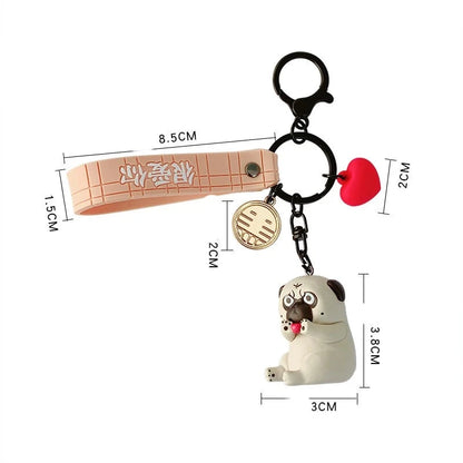 Sweet Pug Keychain (anime style)