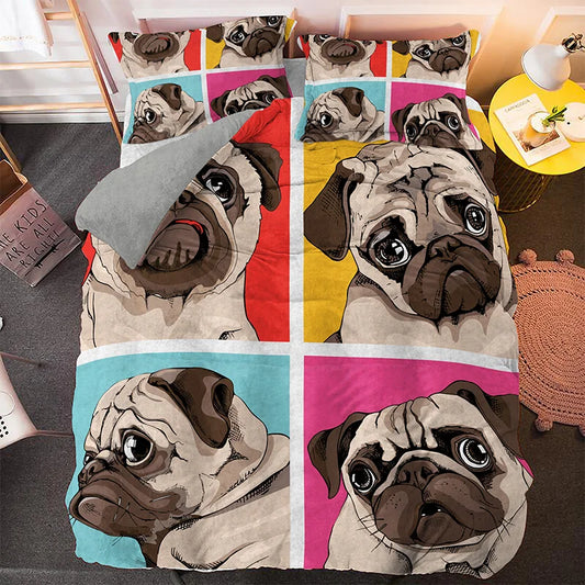 Poster pug bedding set