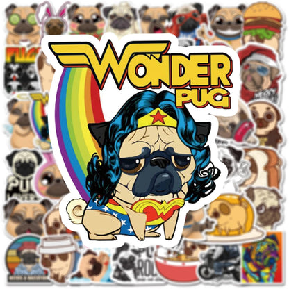 Pug Stickers (x50 pieces stickers)