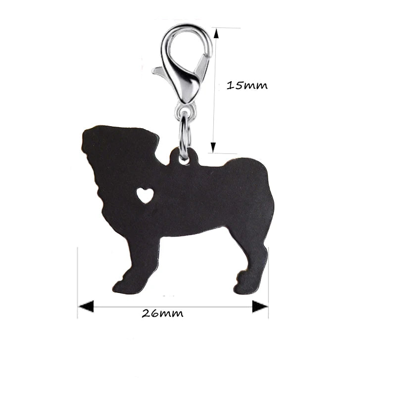 Black Pug Keychain