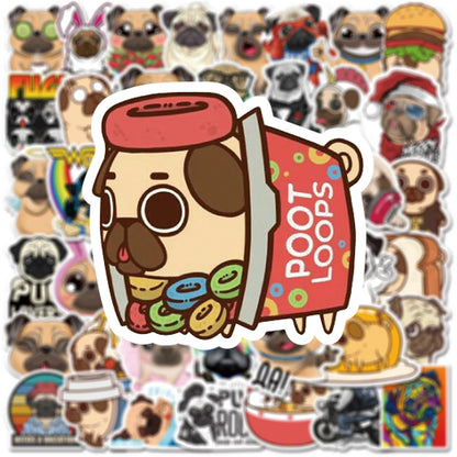 Pug Stickers (x50 pieces stickers)