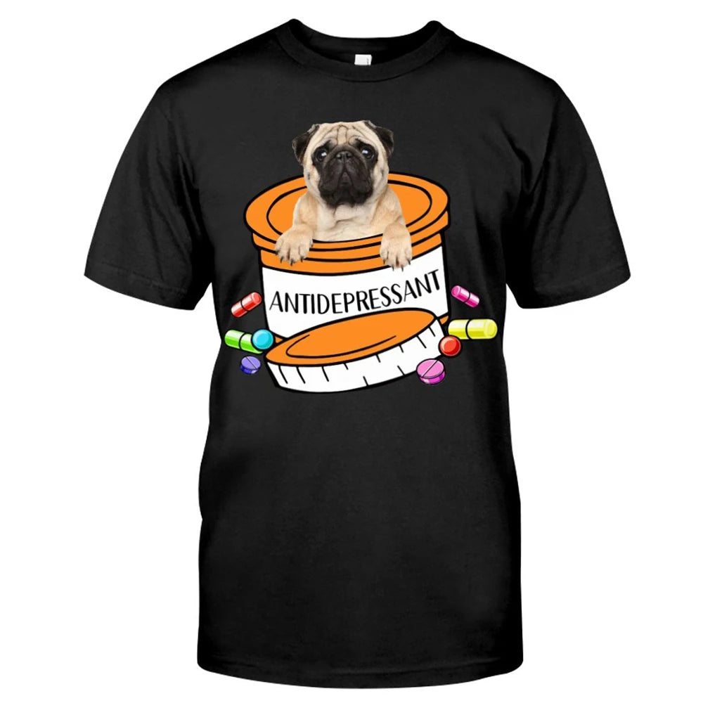 Anti-depressant Pug (unisex T-shirt)