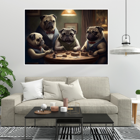 La Famiglia of Pugs Poster (the frame is not included)