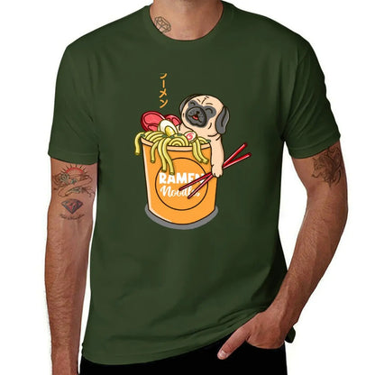 Pug Loves Ramen Noodles❤️🍜 👕 (unisex T-shirt)