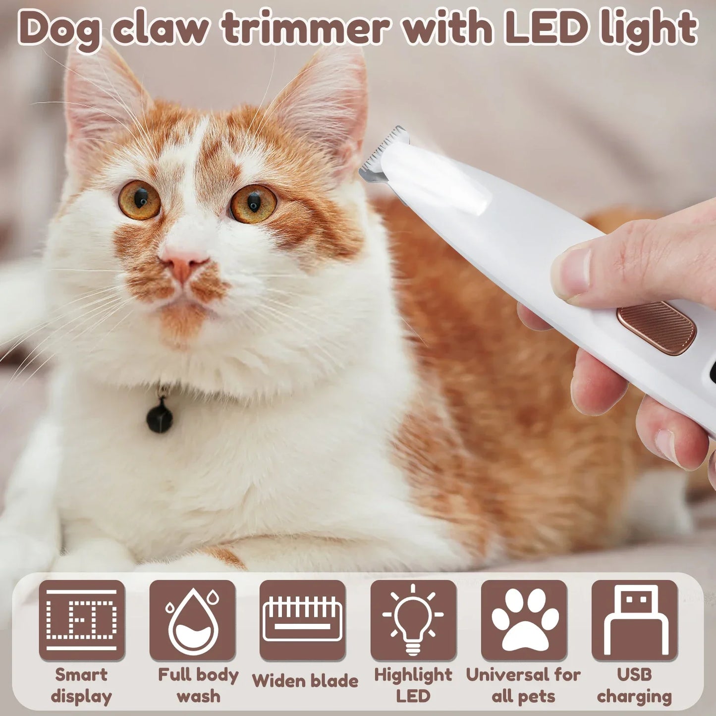 Dog Paw Trimmer with LED Light 🐾