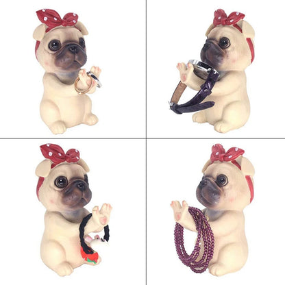 Pug Eyeglass Rack Statue