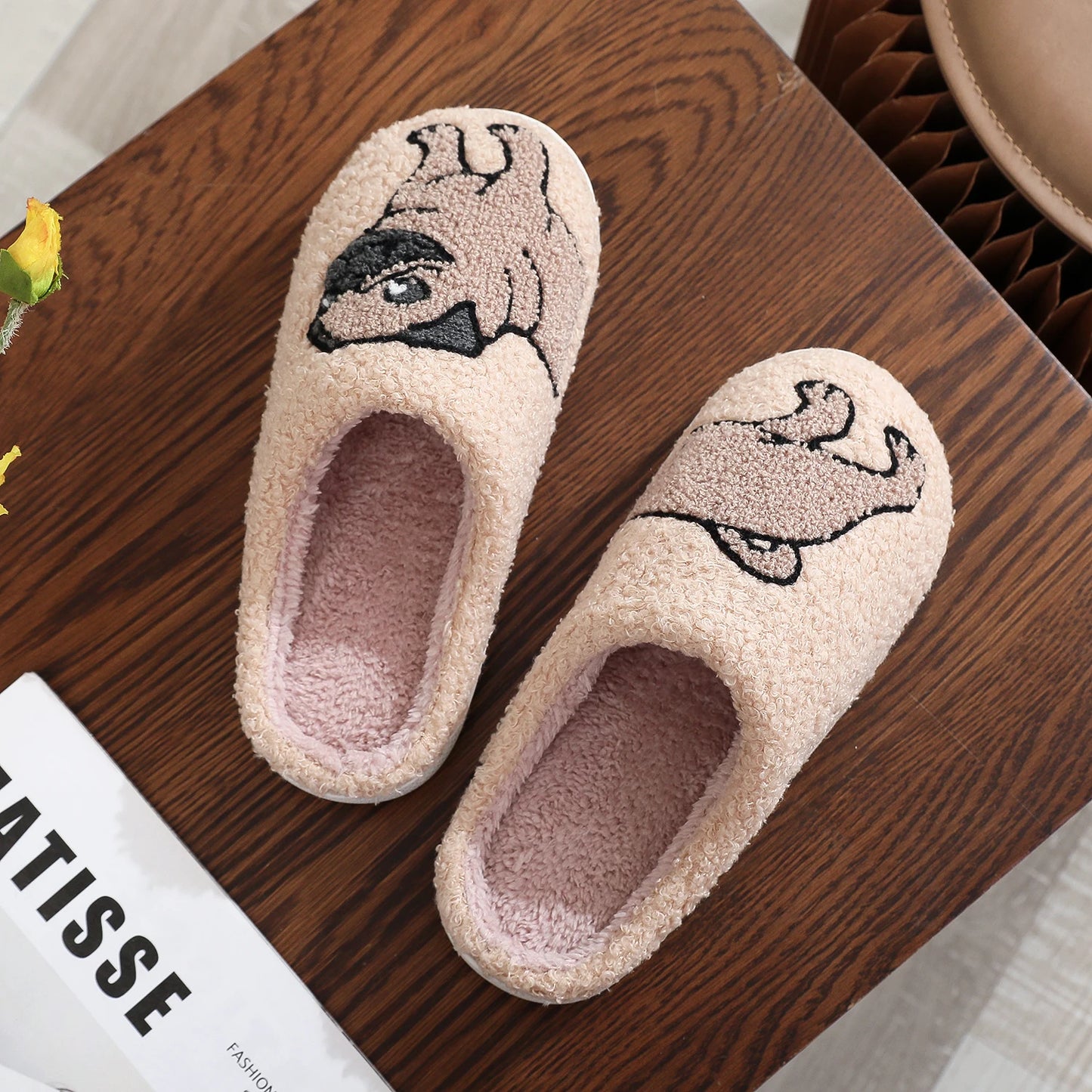 Slippers with Pug (unisex)