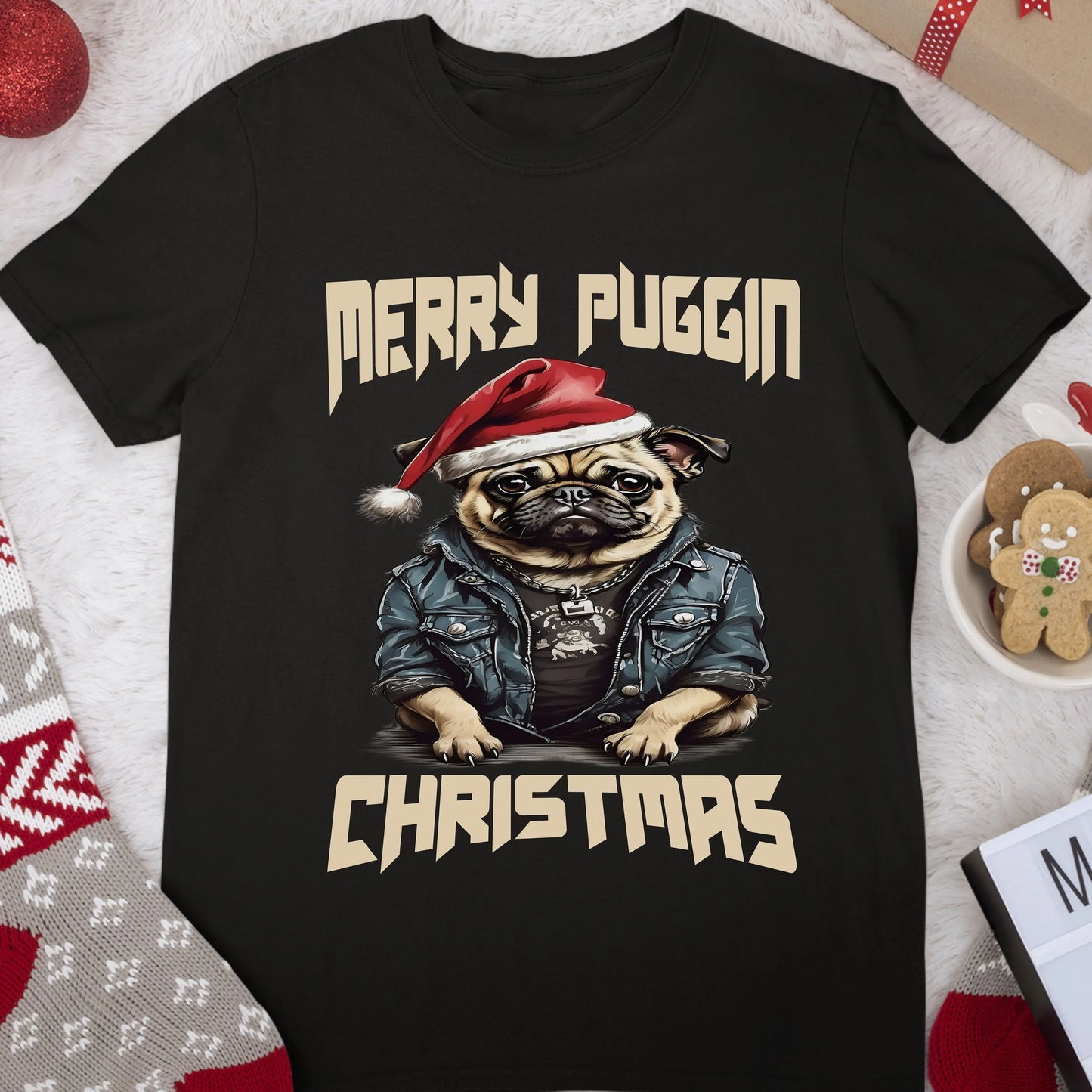 Merry Puggin' Christmas (unisex T-shirt)