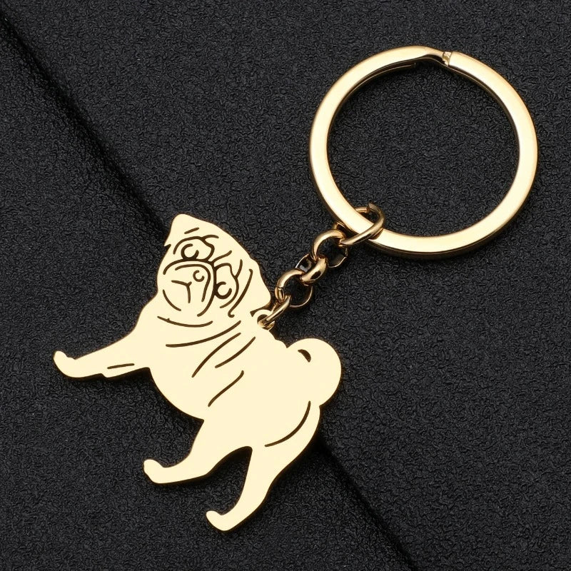 Pug Keychain (available in 2 colours)