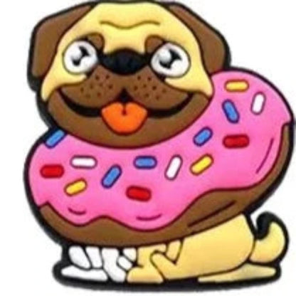 Donut Pug Crocs Charm