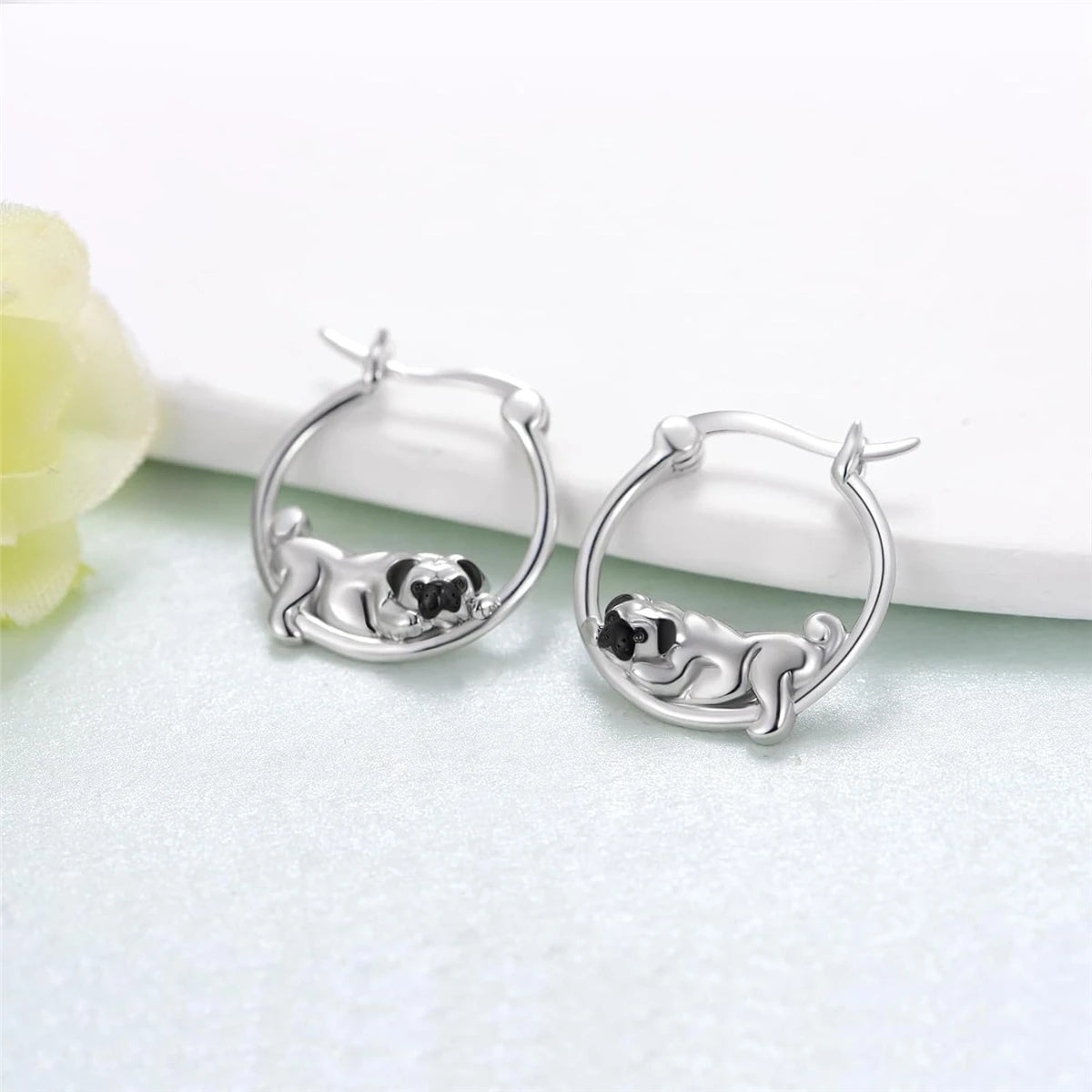 Cute Lazy Pug Earrings