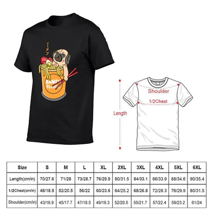 Pug Loves Ramen Noodles❤️🍜 👕 (unisex T-shirt)