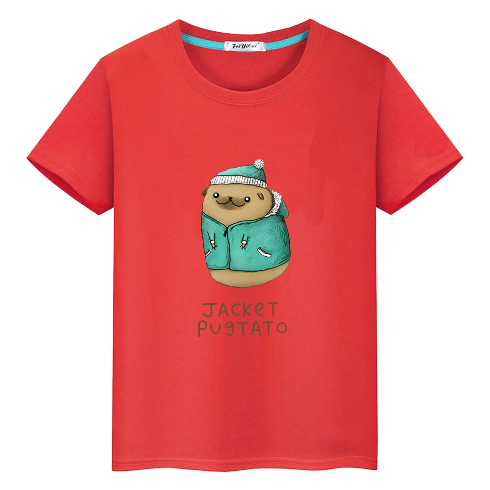 Jacket PugTato 🥔👕🧒 (unisex T-shirt for kids - available in 8 colours )