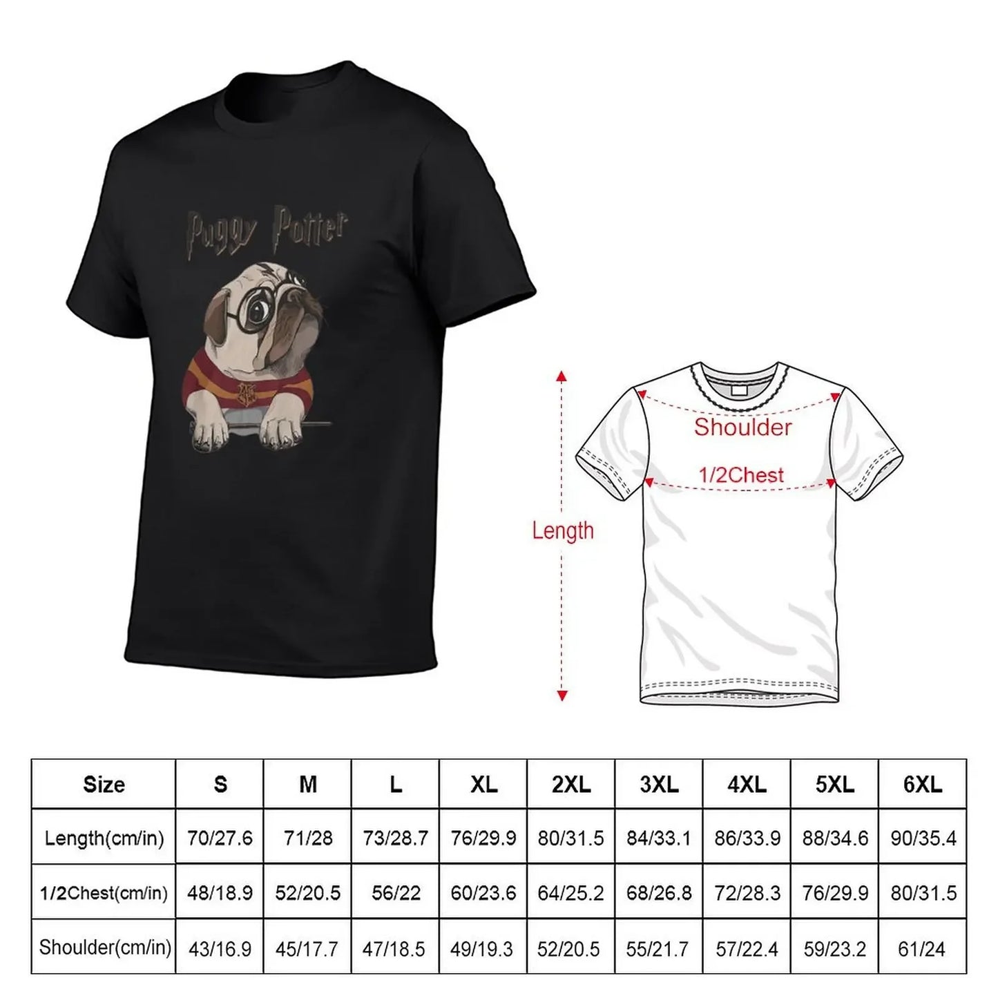Puggy Potter 🪄👕 (Unisex T-shirt)