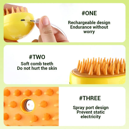 Mango shaped Steam Brush, pet hair removal 3 in 1 man 🥭 (available in 2 colours)