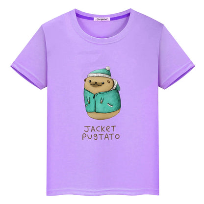 Jacket PugTato 🥔👕🧒 (unisex T-shirt for kids - available in 8 colours )