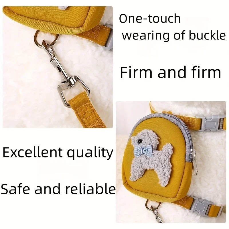 Adjustable Dog Harness with Backpack 🐶 + Leash (available in 4 colours)