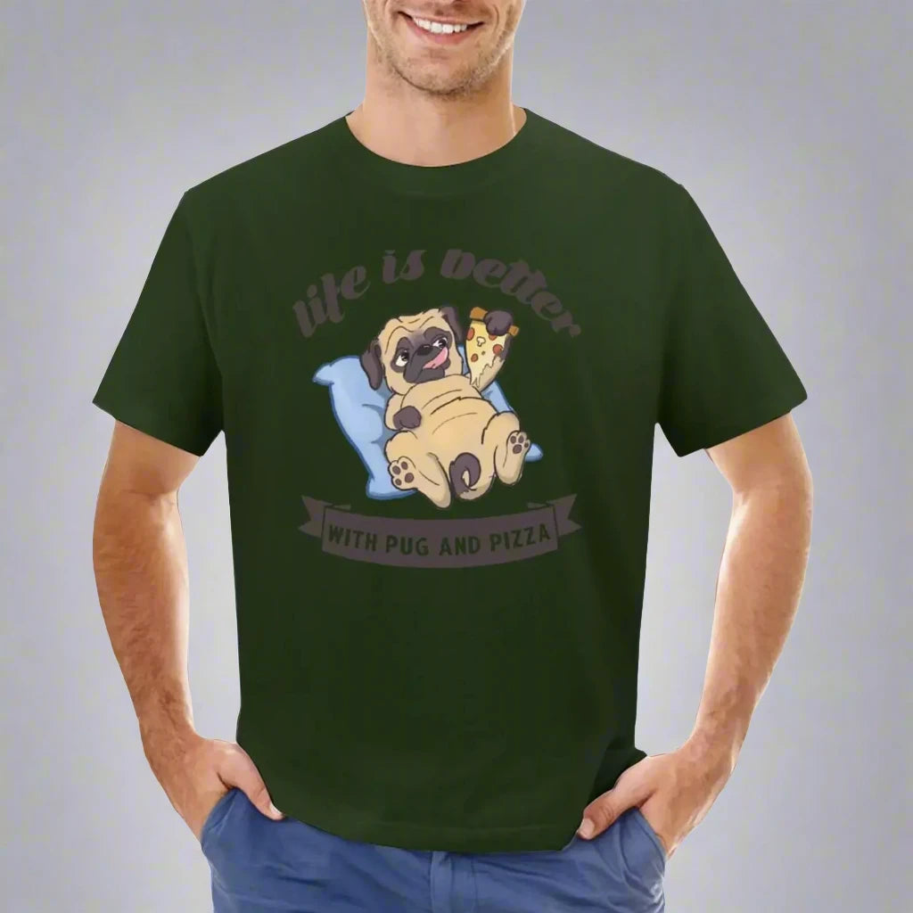 Life is better with Pugs and Pizza 🍕 (unisex T-shirt)