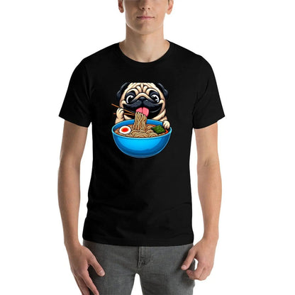 Pug eating Ramen 🍜👕 (unisex T-shirt)