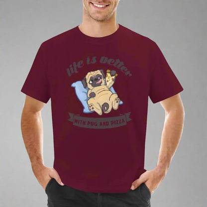 Life is better with Pugs and Pizza 🍕 (unisex T-shirt)